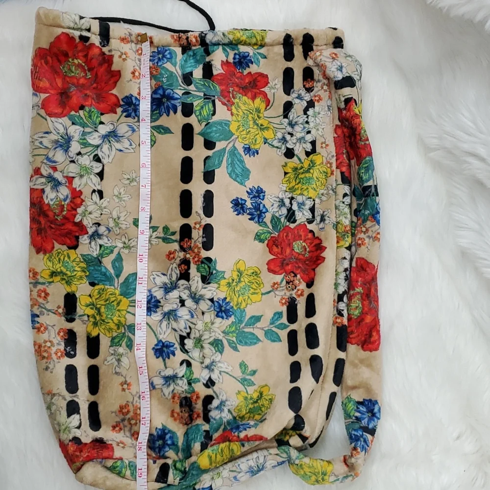 Johnny Was Plush Shoulder Bag – Multicolor Floral Bohemian Luxury